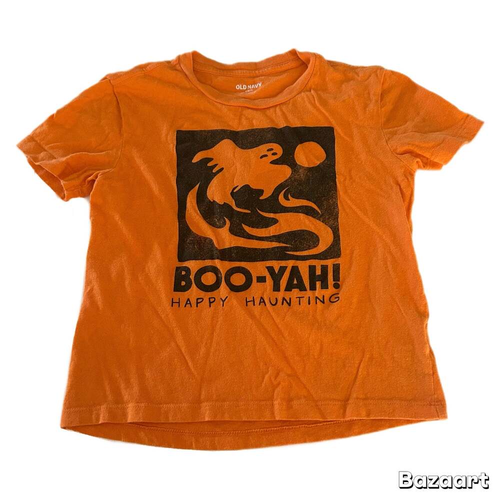 Old Navy Boo-Yah Short Sleeve T-shirt Boys Small 6-7 Orange